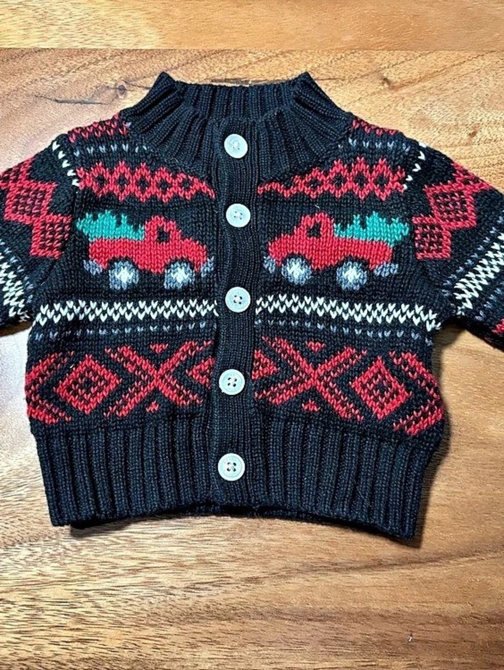 American Living Baby Fair Isle Cardigan Size Newborn holiday sweater